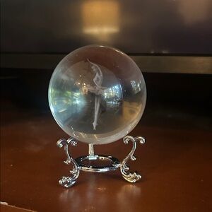 Ballerina Crystal Ball with Stand
